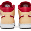 Jordan 1 Mid Light Curry Cardinal Red