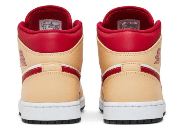 Jordan 1 Mid Light Curry Cardinal Red