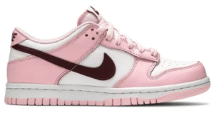 Nike Dunk Low en rosa, rojo y blanco